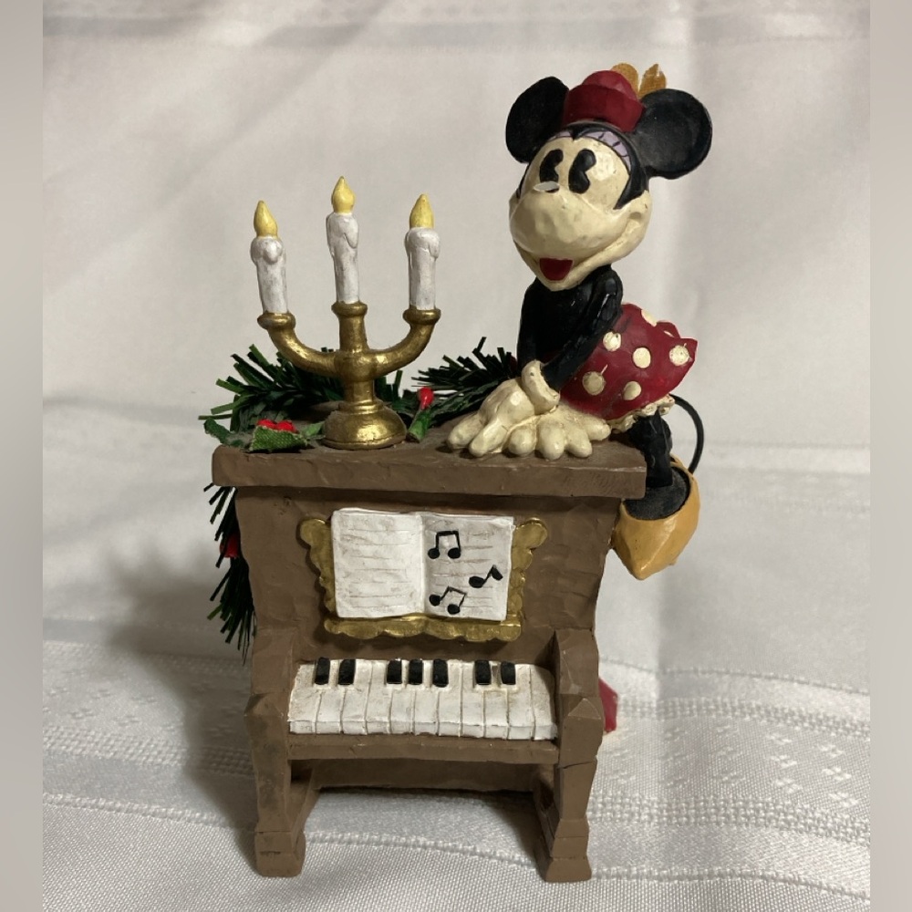 DISNEY CHRISTMAS MINNIE MOUSE PIANO FIGURINE 5” MIDWEST OF CANYON FALLS